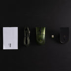 8BitDo Retro R8 Green Translucent Wireless Mouse With Charging Base