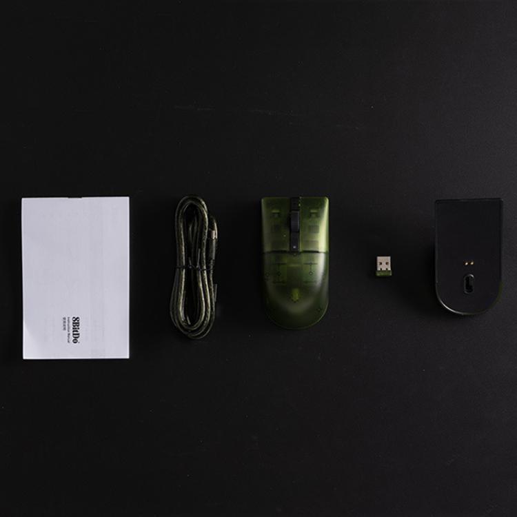 8BitDo Retro R8 Green Translucent Wireless Mouse With Charging Base