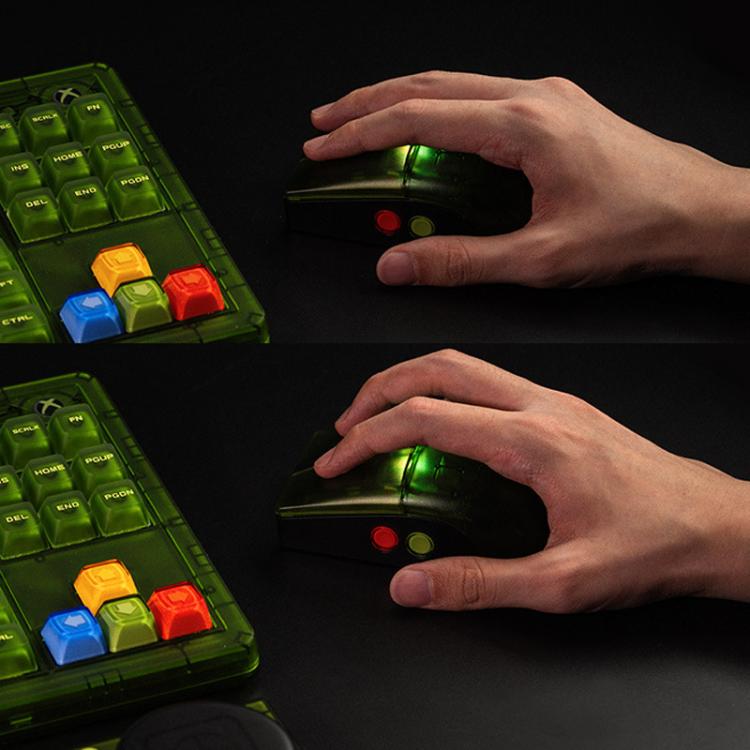 8BitDo Retro R8 Green Translucent Wireless Mouse With Charging Base