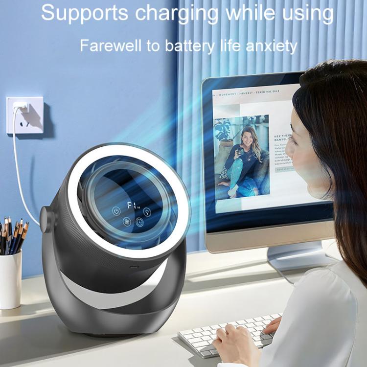 F158 Desktop Mini Multi-Speed Circulating Fan Timed Remote Control Lighted Fan