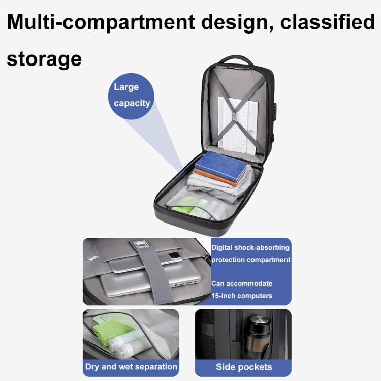 OUMANTU 966 Large-Capacity Waterproof Three-Dimensional Password Lock Laptop Backpack — view 6