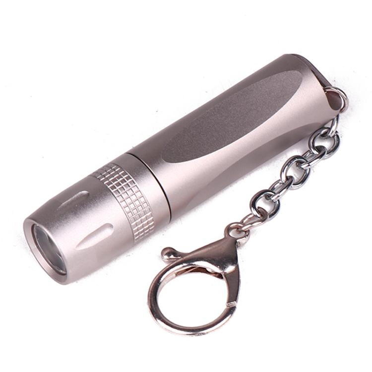 Small LED Portable Flashlight With Keychain — Black