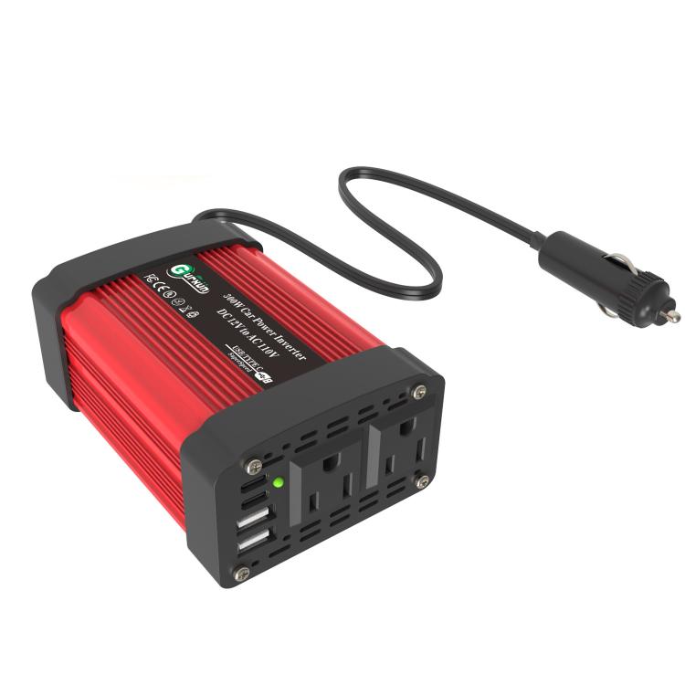 Gurxun Dual USB+Dual Type-C Charging Port Modified Square Wave Car Inverter