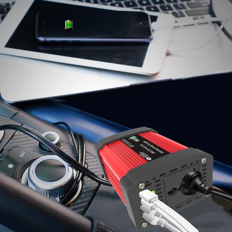 Gurxun Dual USB+Dual Type-C Charging Port Modified Square Wave Car Inverter