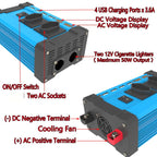 Gurxun 4 USB Ports Digital Display Modified Square Wave Inverter