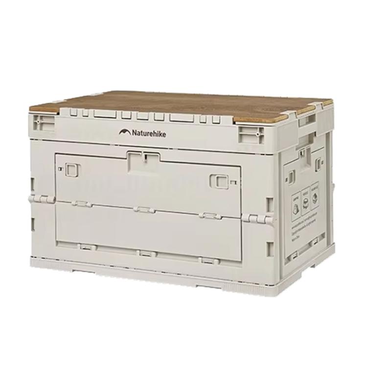 Naturehike Outdoor Large Capacity Folding Storage Box Portable Camping Table — 23L Light Gray