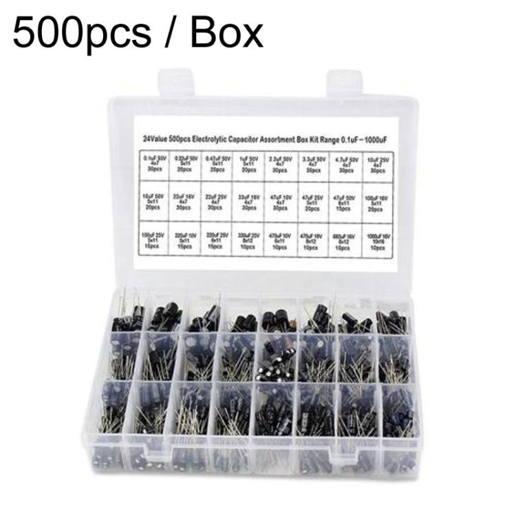 0.1uF-1000uF 24 Specifications Electrolytic Capacitor Kits