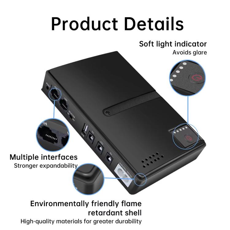 Uninterruptible Power Supply with DC Output 5V/9V/12V for Router, Modem, Security Camera, Mobile Phone — view 10