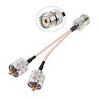 UHF Female To 2 UHF Male 1 In 2 Cable SO239 To PL259Y Adapter Cable