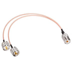 UHF Female To 2 UHF Male 1 In 2 Cable SO239 To PL259Y Adapter Cable — 30cm