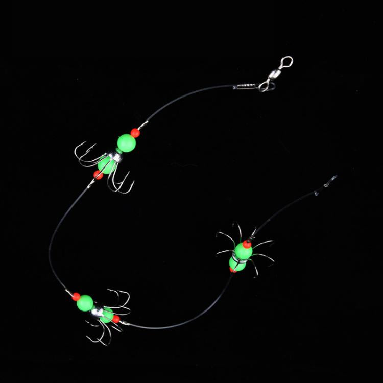56cm Total Length Night Fishing Fluorescent 8-Claw Fishing Hook Squid String Hook Set