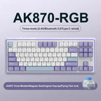 Ajazz AK870 Wireless Bluetooth Tri-mode Mechanical Keyboard RGB DIY Custom Hot Swap Gaming Keyboard