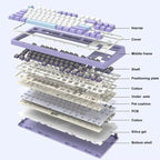 Ajazz AK870 Wireless Bluetooth Tri-mode Mechanical Keyboard RGB DIY Custom Hot Swap Gaming Keyboard
