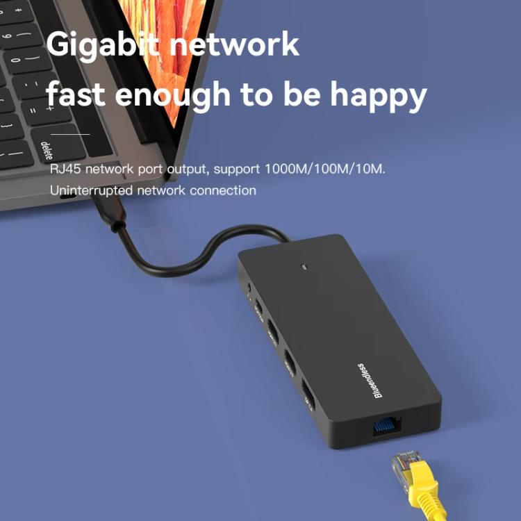 Blueendless Type-C Gigabit Ethernet Port Multi-Screen Different Display HUB — view 7