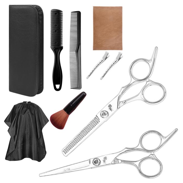 Stainless Steel Haircutting Scissors Set Hair Cutting Tools — 9-in-1