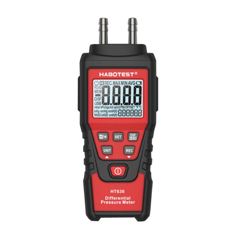HABOTEST HT636 Highly Precision Differential Pressure Gauge Digital Micropressure Tester