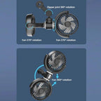 Car Brushless Motor Rear Headrest USB Double Head Fan — view 5