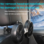 Car Brushless Motor Rear Headrest USB Double Head Fan — view 10
