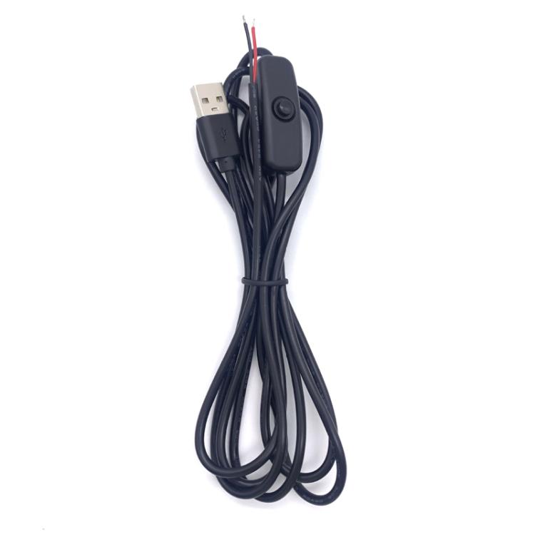 2Pin USB Power Cable 501 ON Off Control Button Cable LED Fill Light Strip Plant Light Power Cord — White