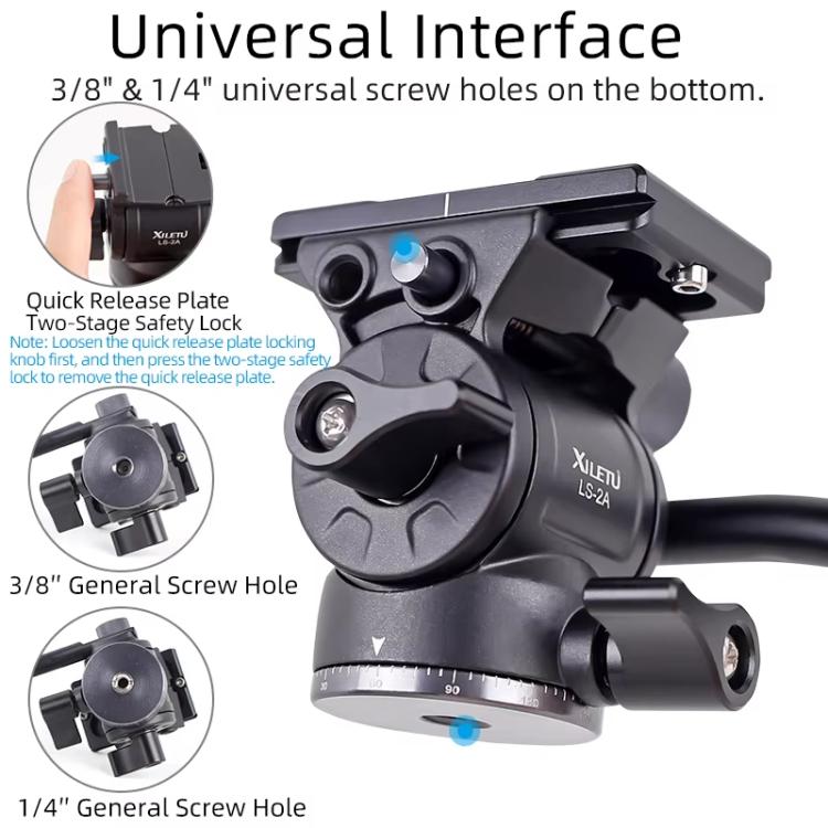 XILETU LS-2A Mini Hydraulic Damping Ball Head Tripod Head 360 Degree Panoramic Shooting — view 4