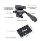 XILETU LS-2A Mini Hydraulic Damping Ball Head Tripod Head 360 Degree Panoramic Shooting — view 6