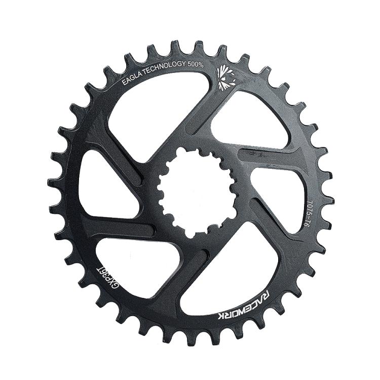 RACEWORK 7075-T6 For SRAM Mountain Bike Single Plate Round Bicycle Sprocket — 3mm 34T