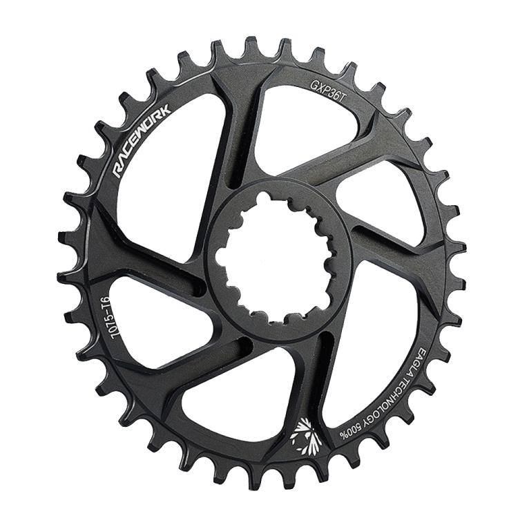 RACEWORK 7075-T6 For SRAM Mountain Bike Single Plate Round Bicycle Sprocket — 6mm 34T