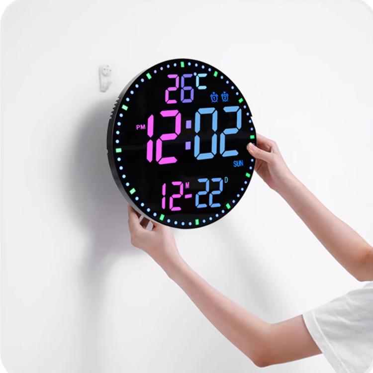 11.6-Inch RGB Wall Clock With Remote Control Multi-Functional Alarm Clock — view 18