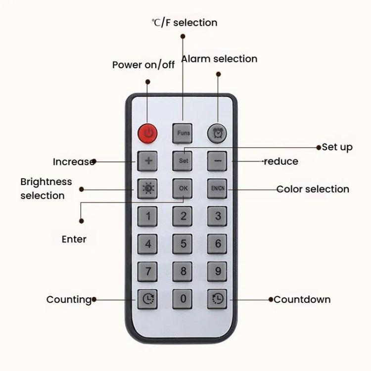 11.6-Inch RGB Wall Clock With Remote Control Multi-Functional Alarm Clock — view 20