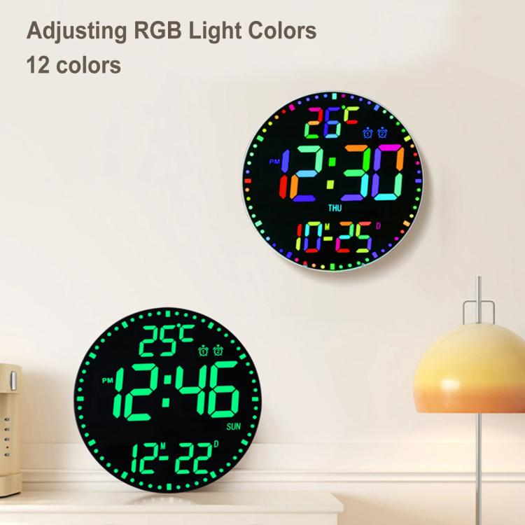 11.6-Inch RGB Wall Clock With Remote Control Multi-Functional Alarm Clock — view 16