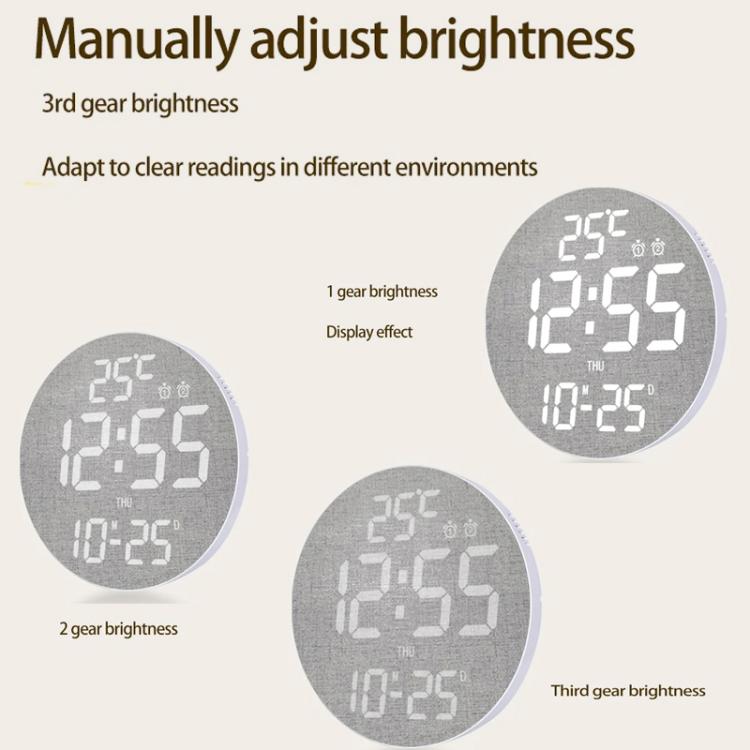 11.6-Inch White Light Wall Clock With Remote Control Multi-Functional Alarm Clock — view 12