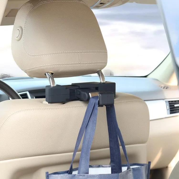 Car Hook Car Seatback Hanging Hook Auto Clothes Bag Hanger — With Suction Cup