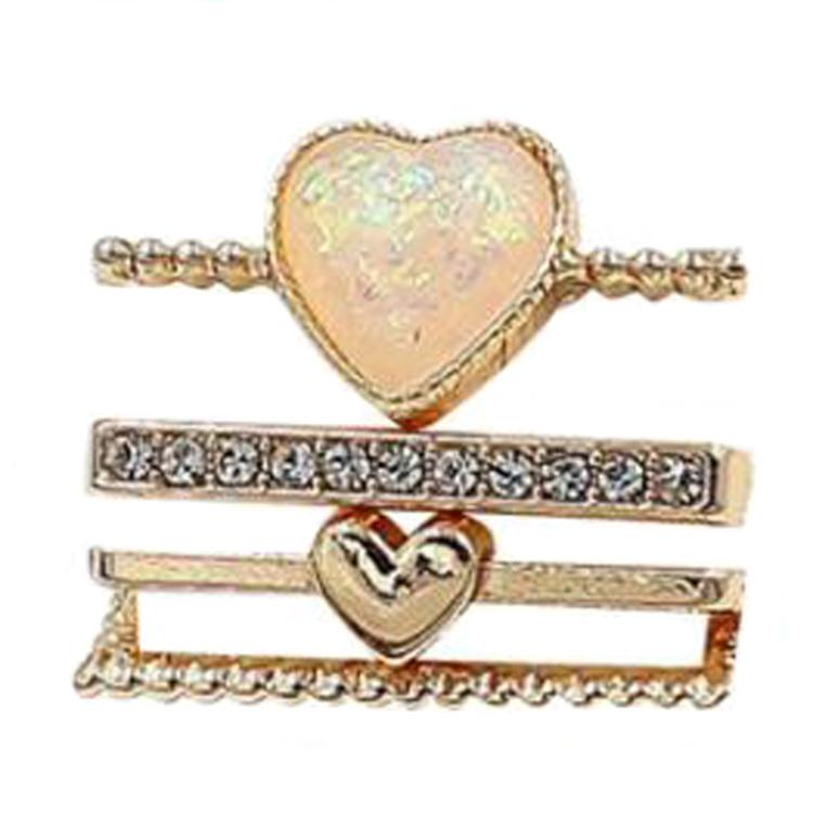 21mm Width Smart Watch Universal Silicone Band Heart Decorative Ring Metal Accessories