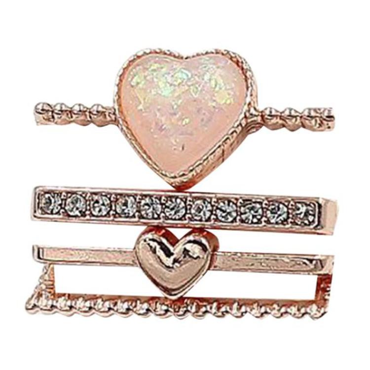21mm Width Smart Watch Universal Silicone Band Heart Decorative Ring Metal Accessories