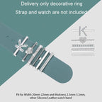 6pcs / Set Smart Watch Silicone Band Decorative Ring Metal Accessories