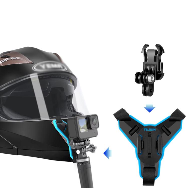 TELESIN Sports Camera Motorcycle Helmet Chin Mount Bracket For GoPro HERO Series / DJI Osmo Action / Insta360