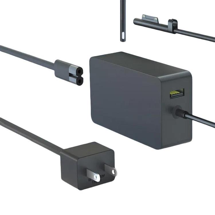 For Microsoft Surface Laptop 65W 15V 4A Fast Charger With 5V 1A USB-A Port AC Adapter