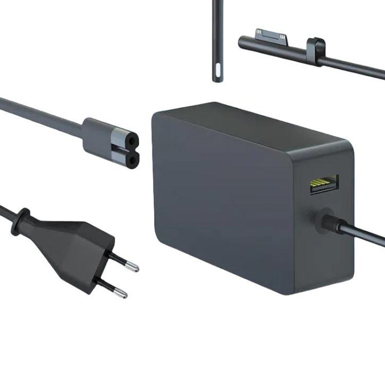 For Microsoft Surface Laptop 65W 15V 4A Fast Charger With 5V 1A USB-A Port AC Adapter — US Plug
