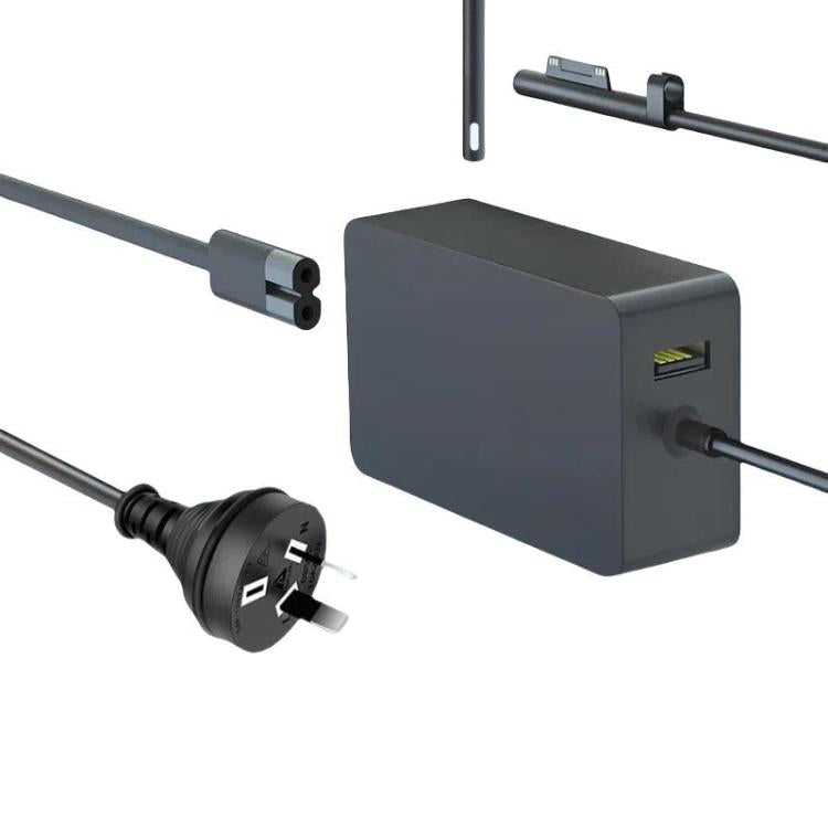 For Microsoft Surface Laptop 65W 15V 4A Fast Charger With 5V 1A USB-A Port AC Adapter — UK Plug