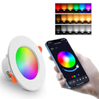 Tuya Bluetooth Smart Ceiling Lamp Round Recessed RGBCW Color Changing Dimmable Ceiling Light