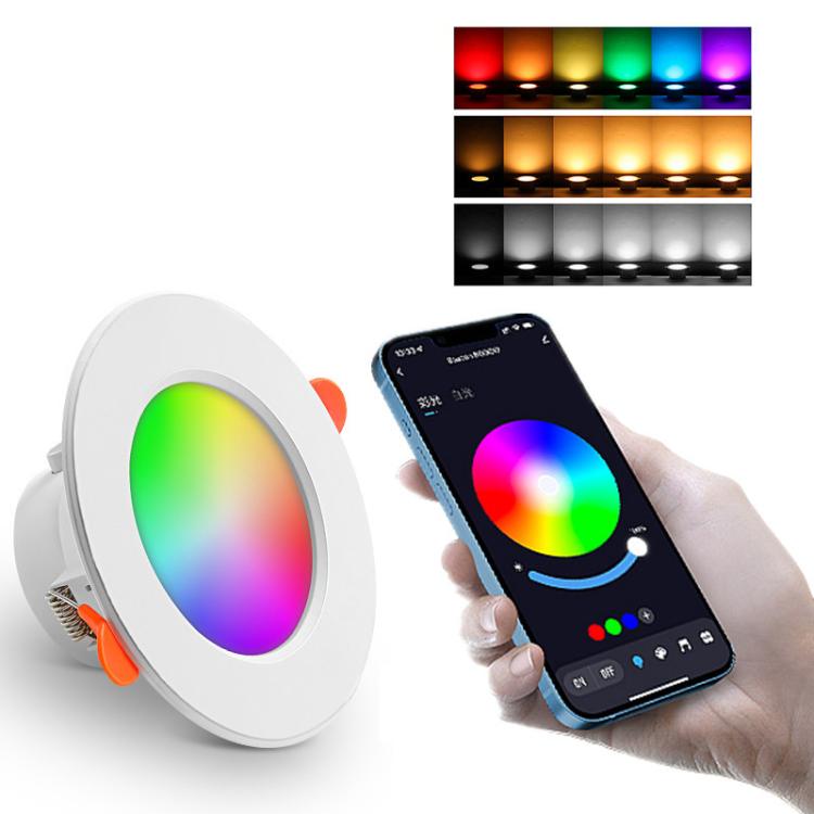 Tuya Bluetooth Smart Ceiling Lamp Round Recessed RGBCW Color Changing Dimmable Ceiling Light