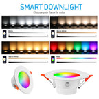 Tuya Bluetooth Smart Ceiling Lamp Round Recessed RGBCW Color Changing Dimmable Ceiling Light — Tuya Bluetooth 10W 85-265V