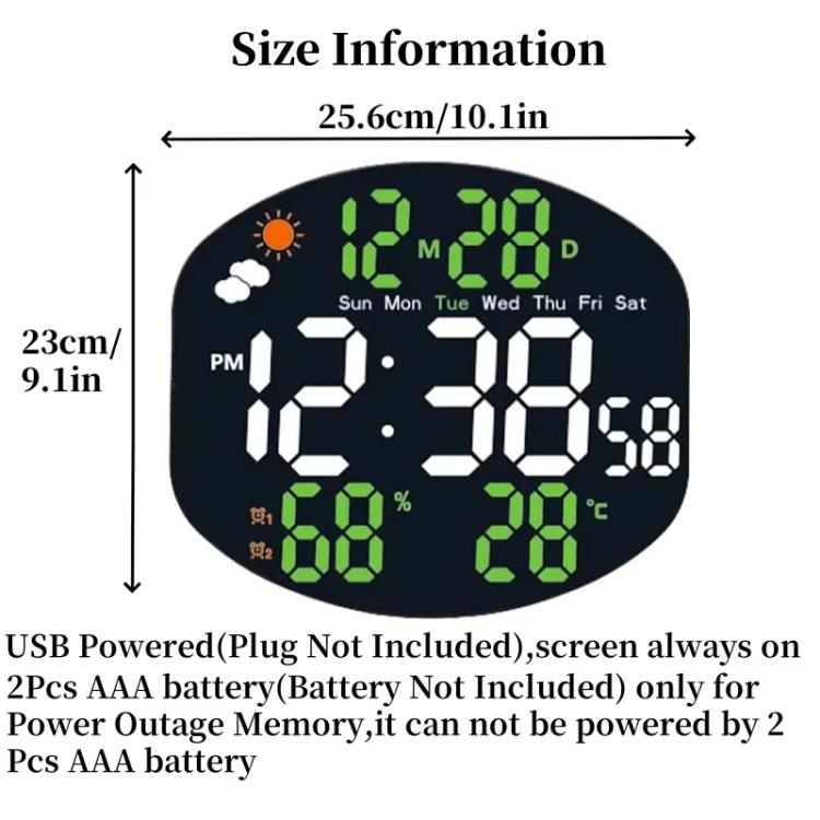 Digital Wall Clock Weather Station Forecast TEMP Humidity 2 Alarm Table Clock With Remote Control — view 10