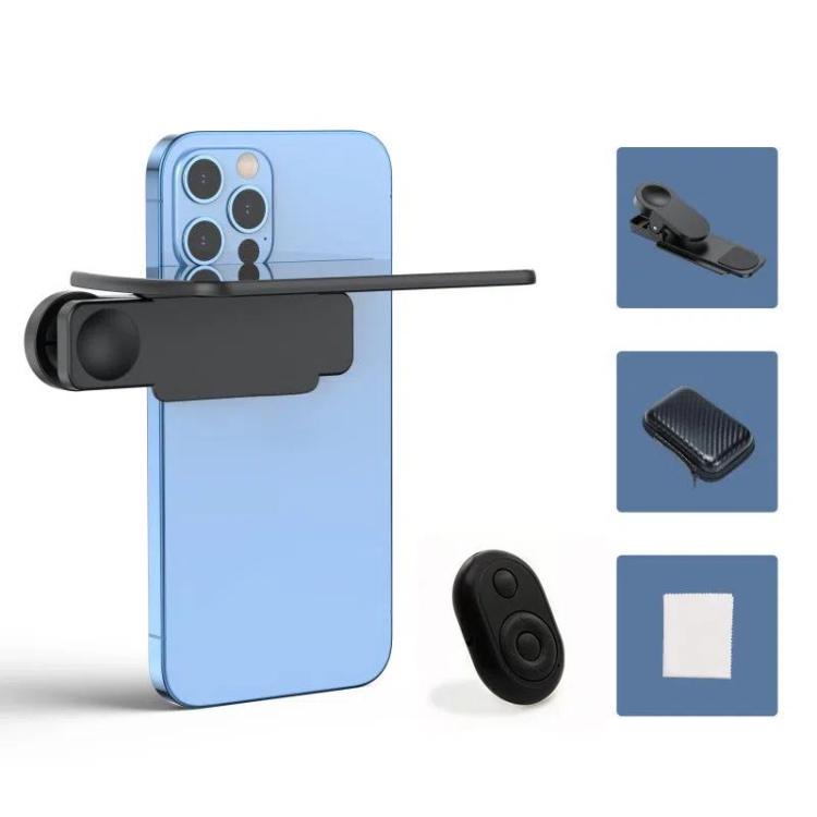 Mobile Phone Reflection Photo Clip Holder Adjustable Angle Mirror Clip Phone Reflector Selfie Artifact — White