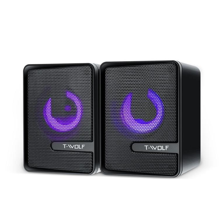 T-WOLF S3 USB/3.5mm Desktop Speakers For Phone / PC / Laptop Dual Diaphragm Subwoofer Sound System