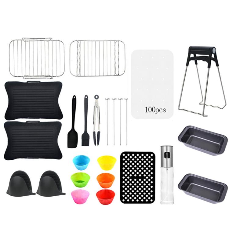 Air Fryer Accessories Set Airfryer Mold Liner Reusable Oven Grill Baking Rack — 22 In 1