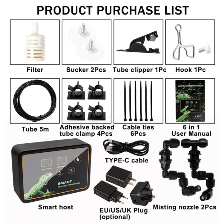 Smart Timer Misting System Kit For Reptile Terrariums Automatic Rainforest Habitat Sprayer — view 11