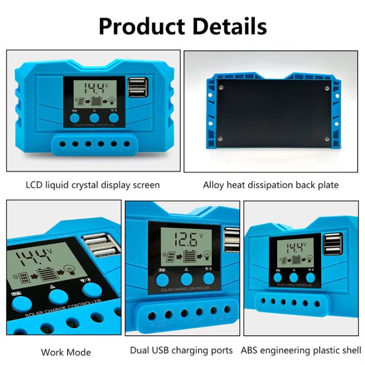 12V 24V Lithium Lead Acid Solar Charge Controller PWM PV Controller With LCD Display — view 9