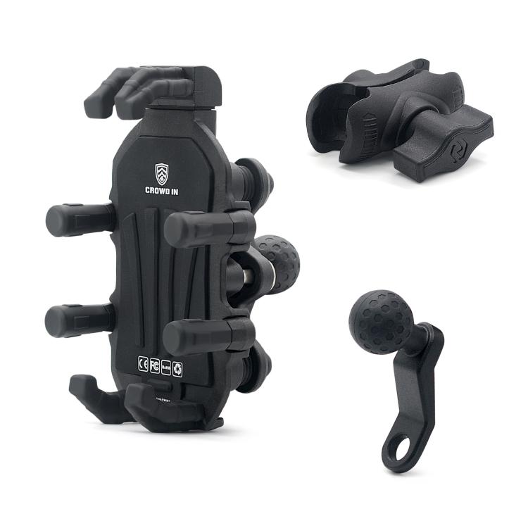 Motorcycle Rearview Mirror Mount Aluminum Alloy Shock-absorbing Mobile Phone Holder