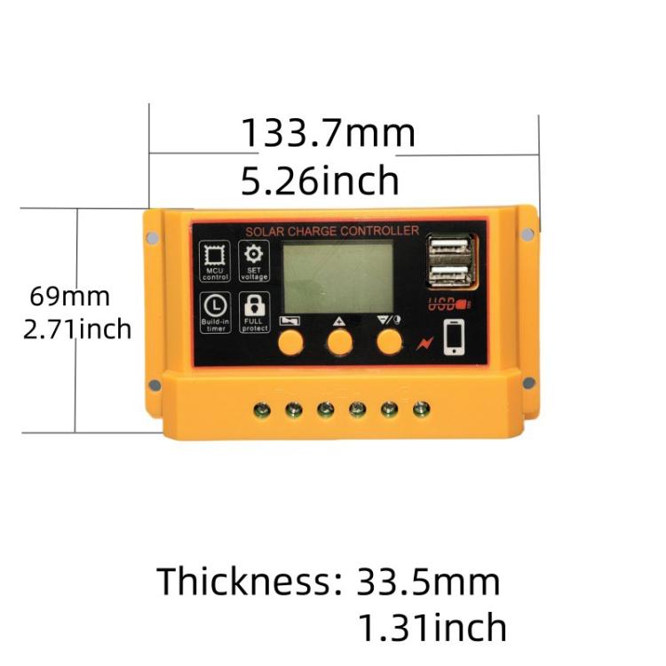 12V 24V Solar Controller PV Solar Charge Controller With LCD Display